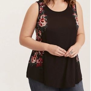 Torrid floral sides print high neck tank size 5